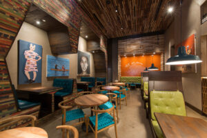 The dining area at Nando's Lakeview location in Chicago, IL