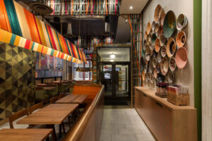 A long view of the space at Nando's Wabash location in Chicago, IL